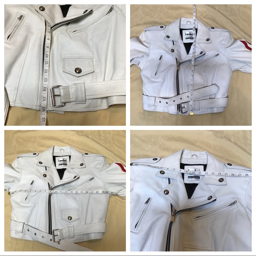 London Leatherwear NYC leather white/red women’s L - Picture 8 of 8